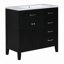 Meuble-lavabo 36 po avec lavabo, armoire de salle de bain avec tiroirs, structure solide et panneau de fibres à densité moyenne-120329957