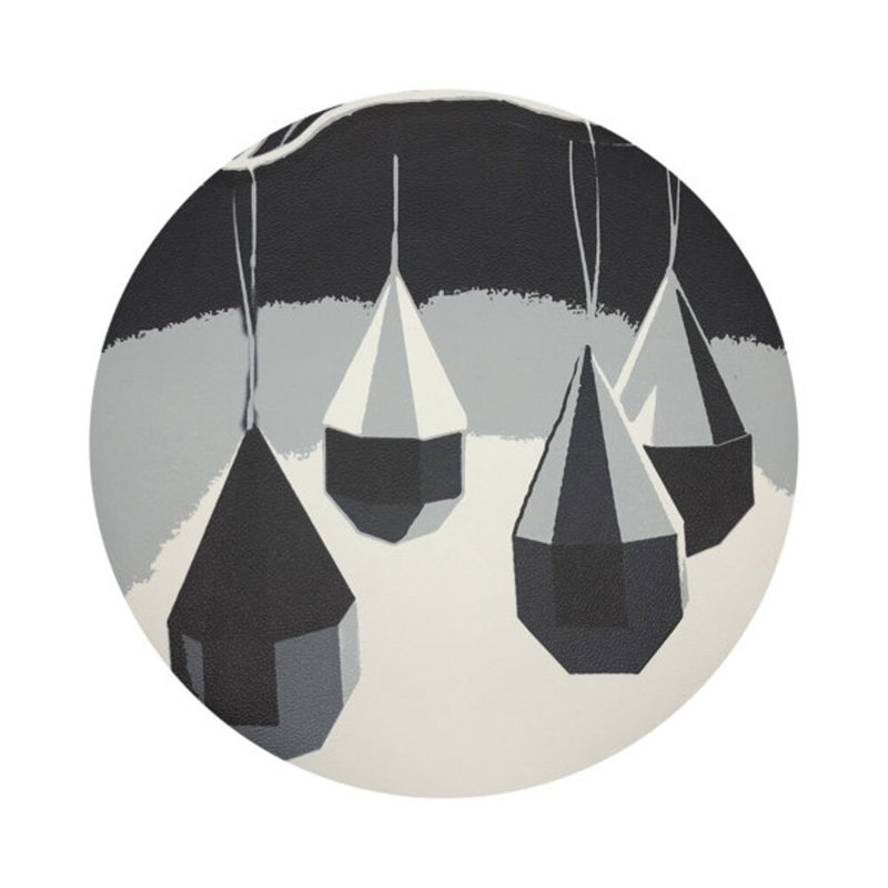 Ornaments Pebble 16" Vinyl Placemat, Black/White
