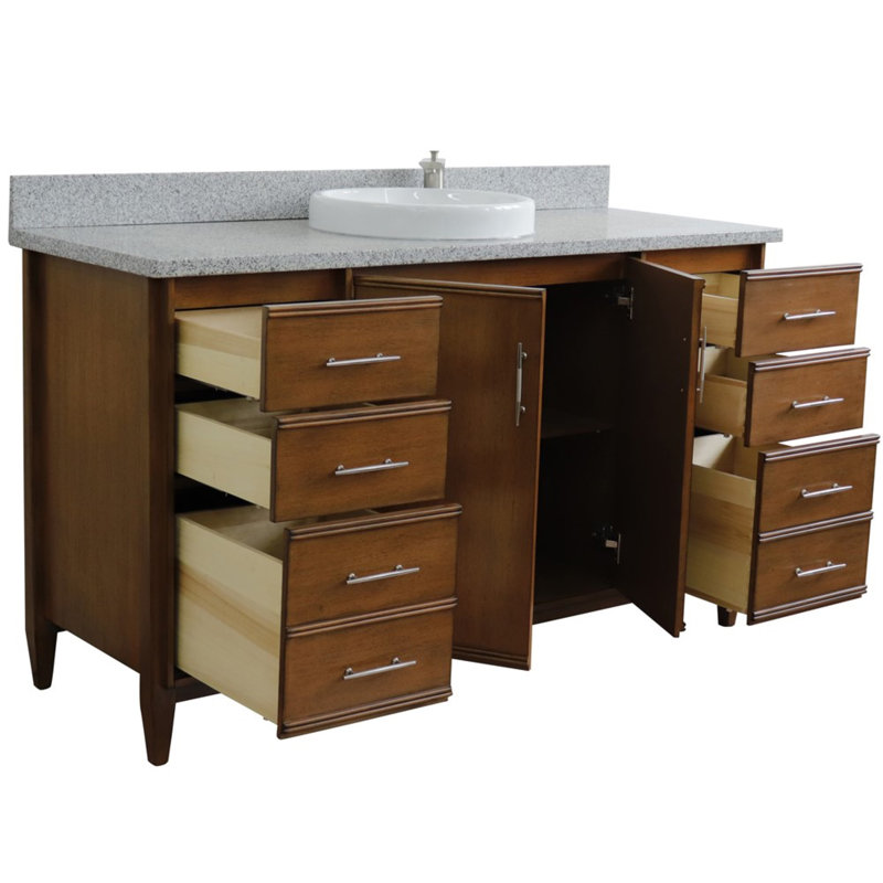 Ensemble de meuble-lavabo simple 61 po Cherine, gris