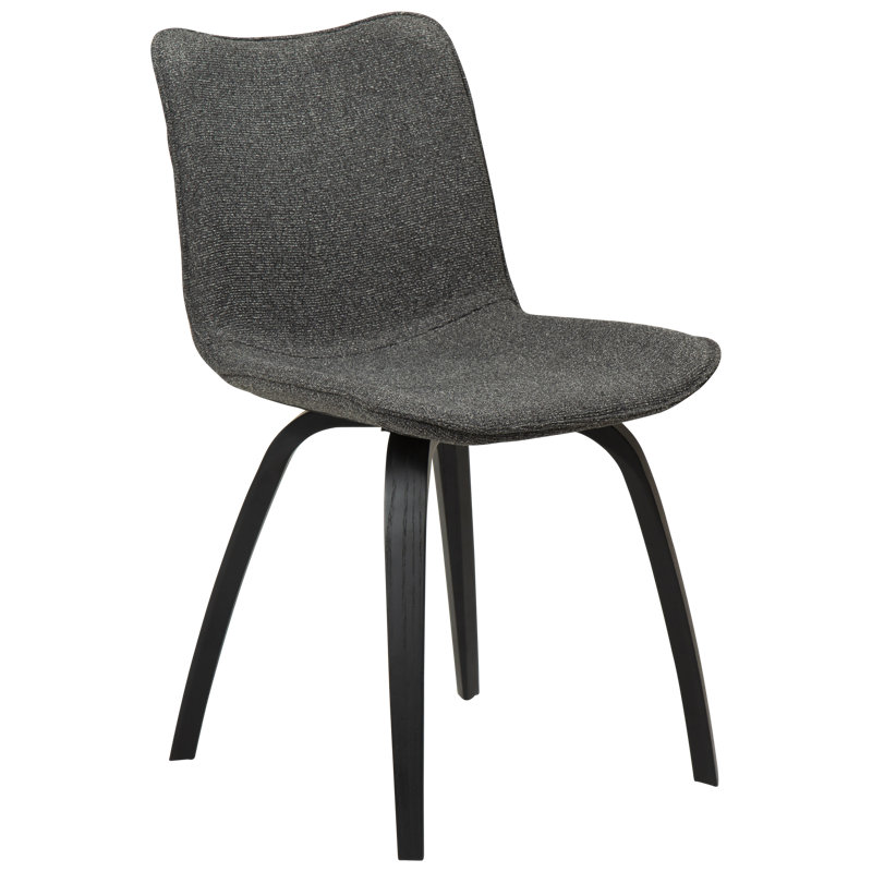45cm H Polyester Blend Upholstered Side Chair, Black, Grey