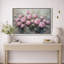 Œuvre de roses roses, images de jardin floral, art mural impression sur toile encadrée-126032570-126032575