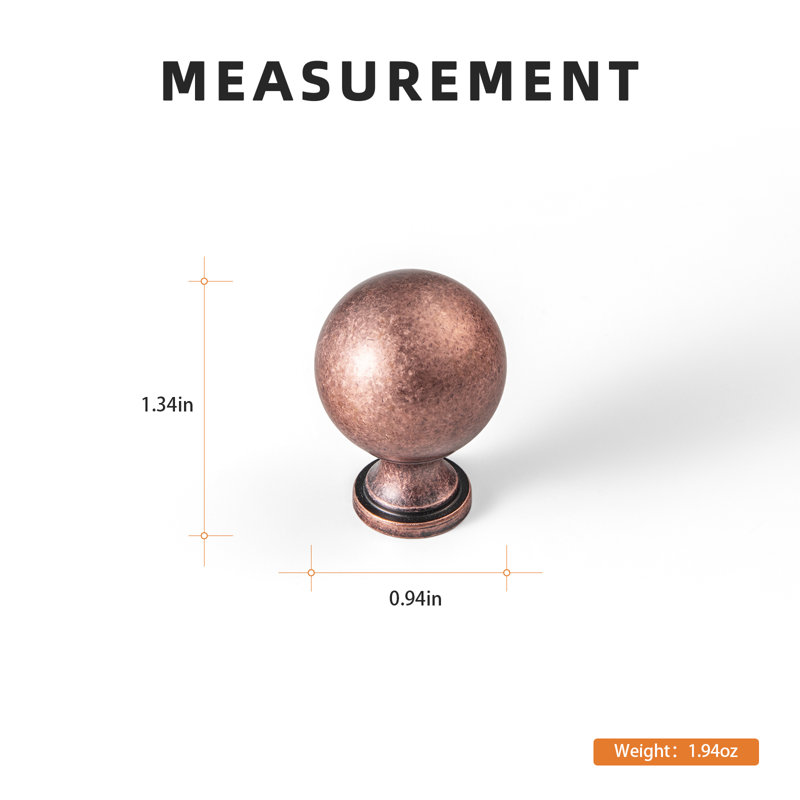 Poignée ronde unie, 0.94", Antique Copper