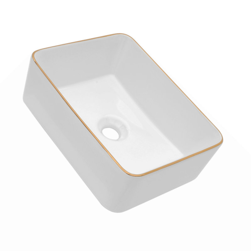 Lavabo de salle de bain rectangulaire en céramique 16X12