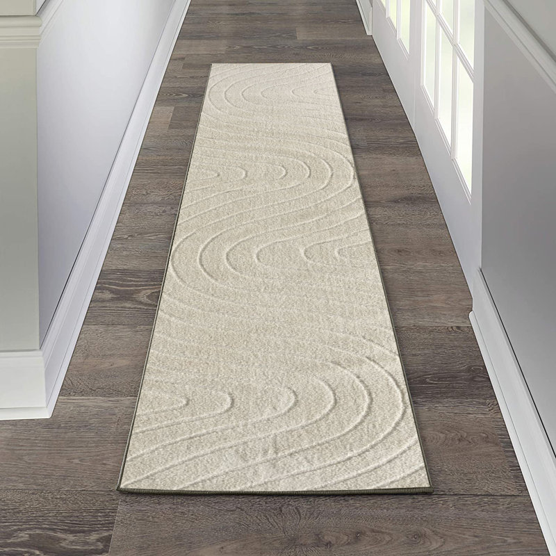 Geometric Indoor Rug, Runner 2' x 8', Cream