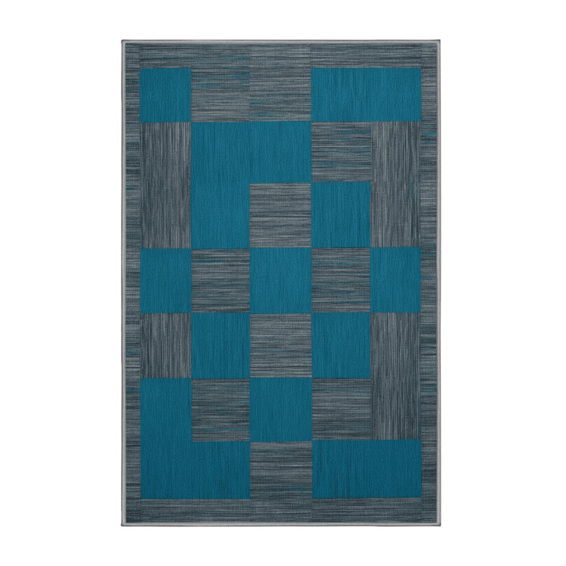 Tapis vert à carreaux lavable à la machine, Rectangle 4 pi x 6 pi