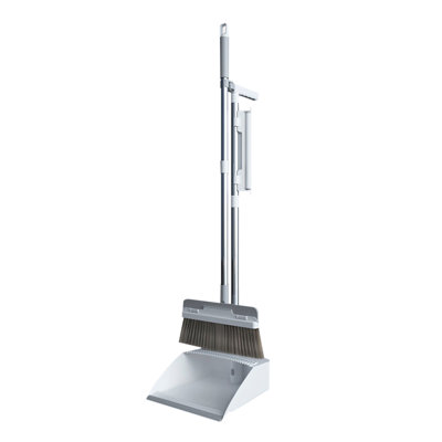 portable broom Brooms Indoor 180° Rotatable Standing Storage Buckle Type Brooms And Dustpan Set With Scraping Teeth, Lint Sticker And Scraper Cleaning Suitable For Home