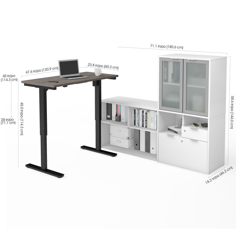 Convertisseur de bureau Azpurua, Gris écorce et blanc