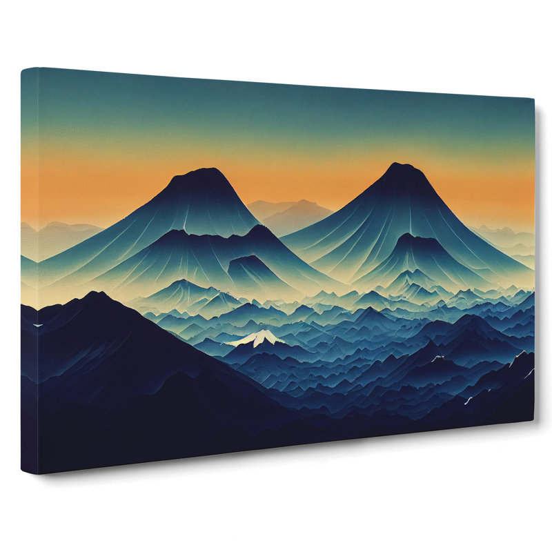Beauteous Japanese Mountains - Wrapped Canvas Print, 35cm H x 50cm W x 3cm D