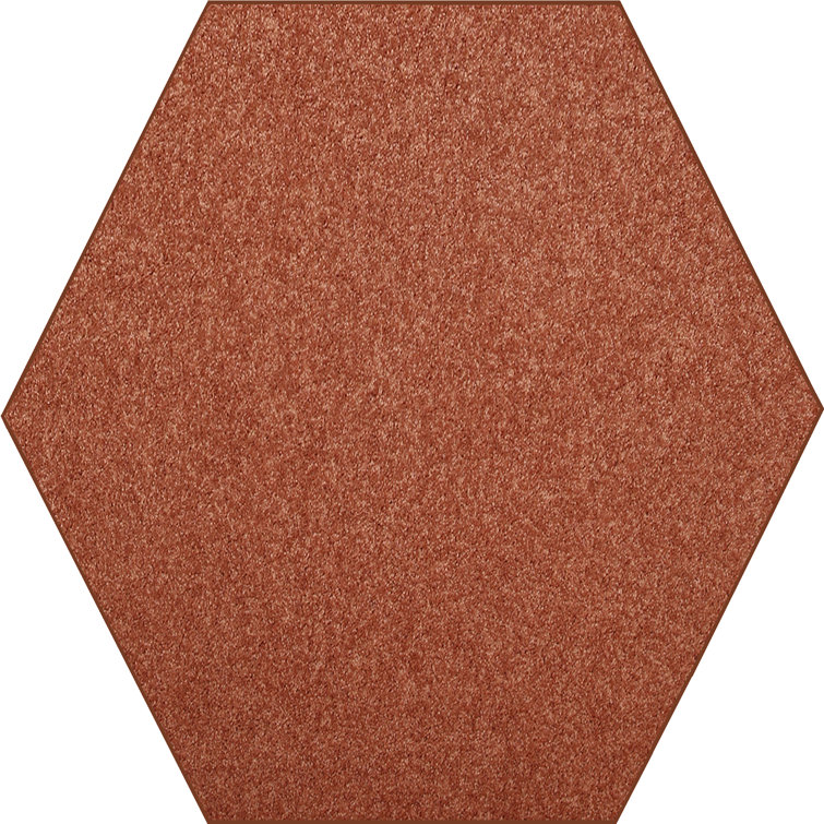 Latitude Run® Solid Color Hexagon Shape Area Rugs Rust