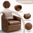 27.6" Wide Modern Soft Upholstered Nailhead Trim Removable Cushion Recessed Arm Barrel Chair With Swivel (Set of 6)