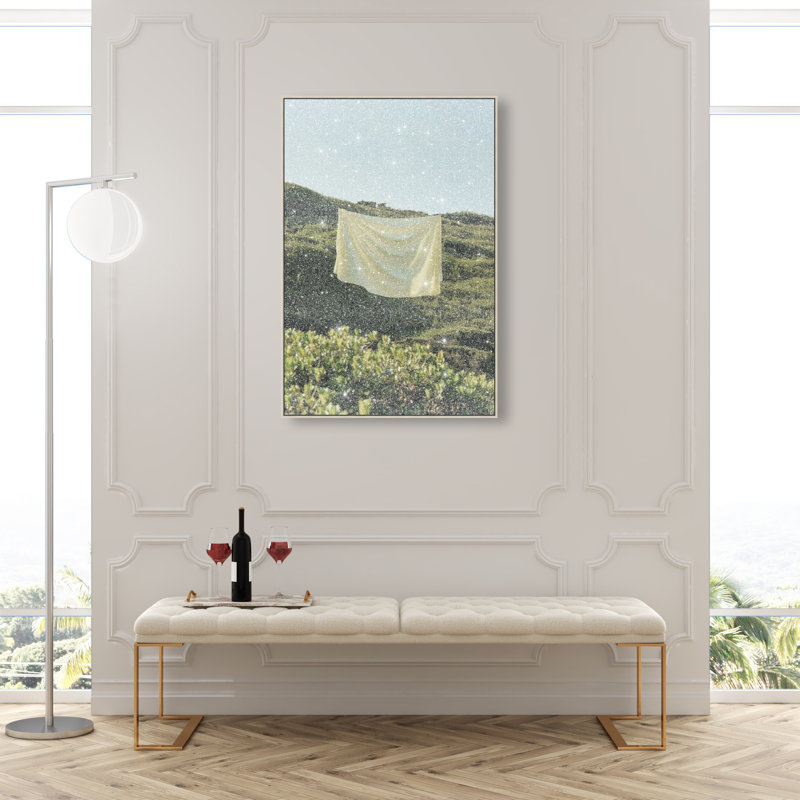 Floating Cotton II Print by Oliver Gal, 46"H x 31"W, Silver Floater Frame