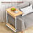 24" Folding Tv Tray Table, Nature-Style C Shaped End Table For Couch-1791428786