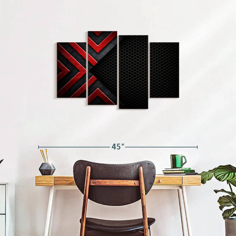 Avery Red Black Abstract, 22" H x 36" W