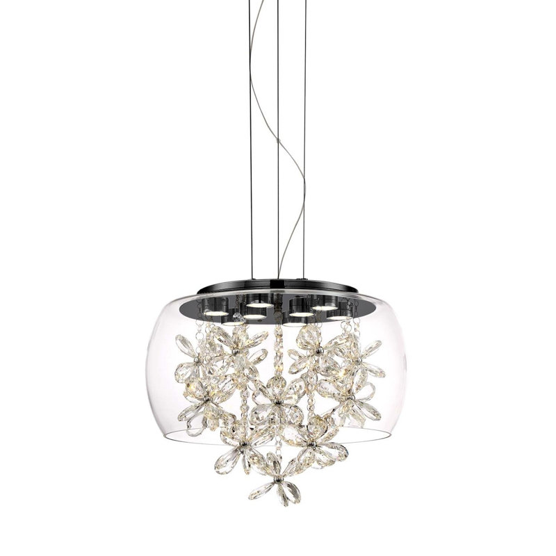 Lustre géométrique à 8 lumières DEL Destiny, Laiton vieilli