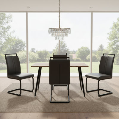 Ensemble de table de salle à manger moderne en bois aggloméré, design compact pour la maison