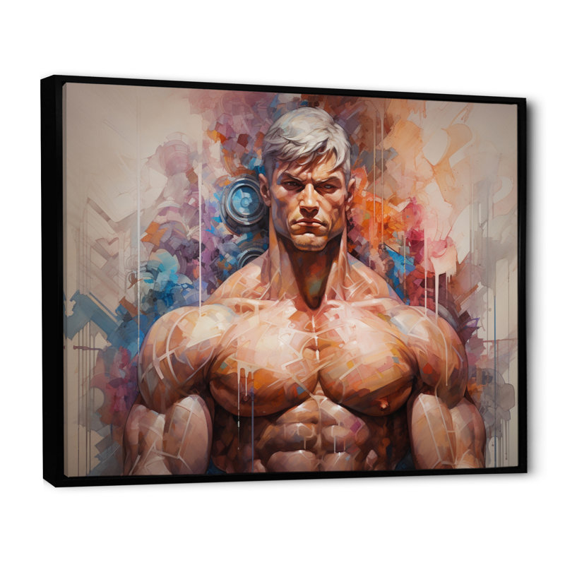 Mahreen Musculation Muscle Symphonie III sur toile, H 16 po x l 32 po x P 1 po, Cadre flottant noir