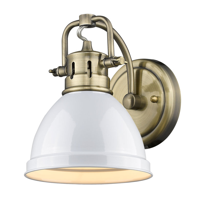 Dimmable Vanity Light, Aged Brass, White