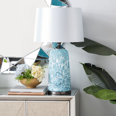 Lampe de table bleue 28 po