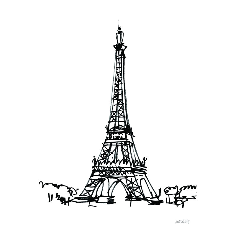 Croquis de la Tour Eiffel, H 36 po x l 24 po