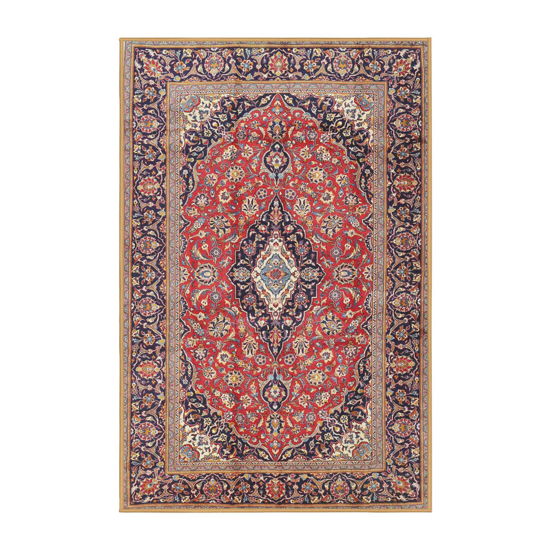 Rouge oriental/noir/Tapis décoratif brun tiegan, Rectangle 8 pi x 12 pi