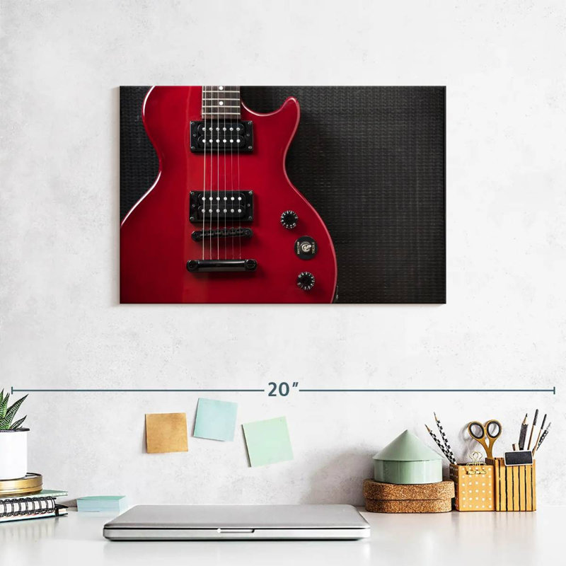 Abarca Shiny Red Electric Guitar, 8" H x 12" W