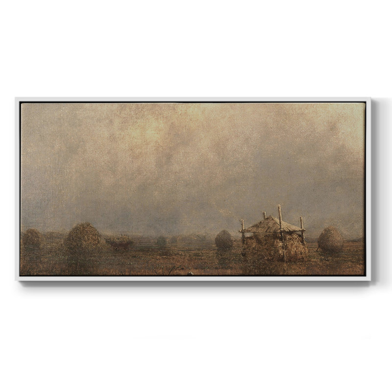 Paysage, série CC CCXIX, toile tendue avec châssis, prête à être accrochée, H 25 po x l 49 po, Argent argent