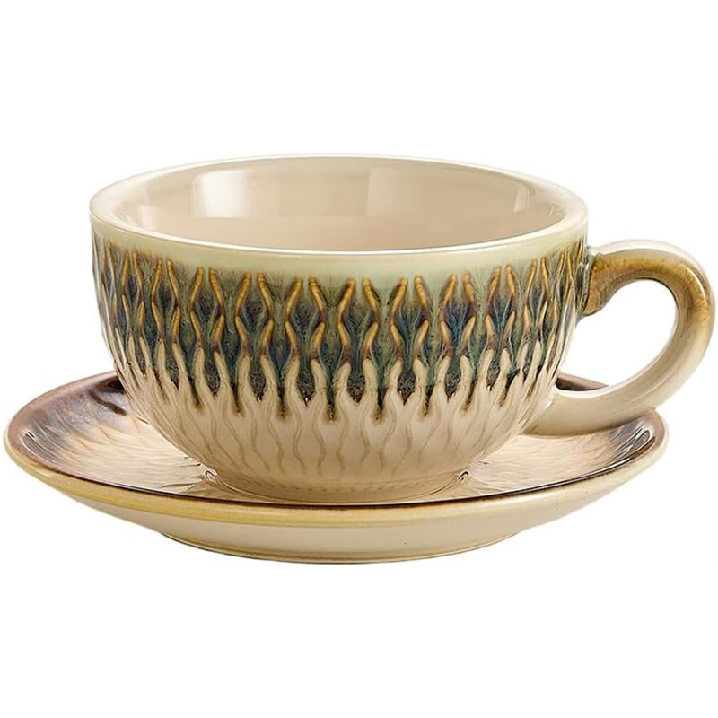 Coffee table cup with plate