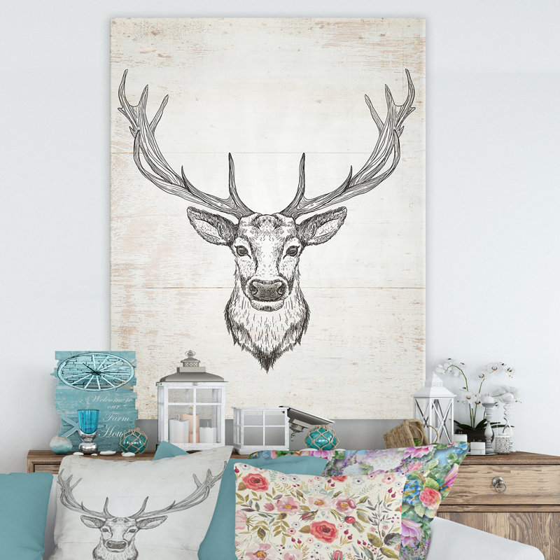 «Deer Wild and Beautiful II», reproduction d'art sur toile tendue, H 40 po x l 30 po x 1,5 po