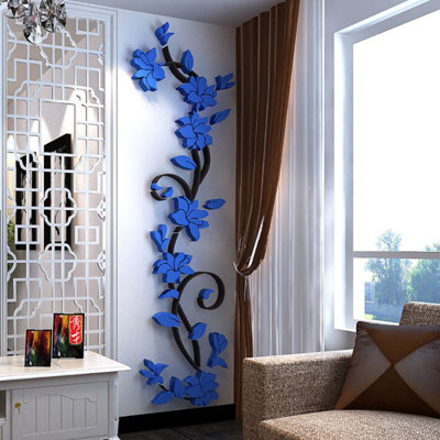3D fleurs de rotin maison décorations murales pour canapé fond toile de fond salon et couloir autocollants muraux art mural