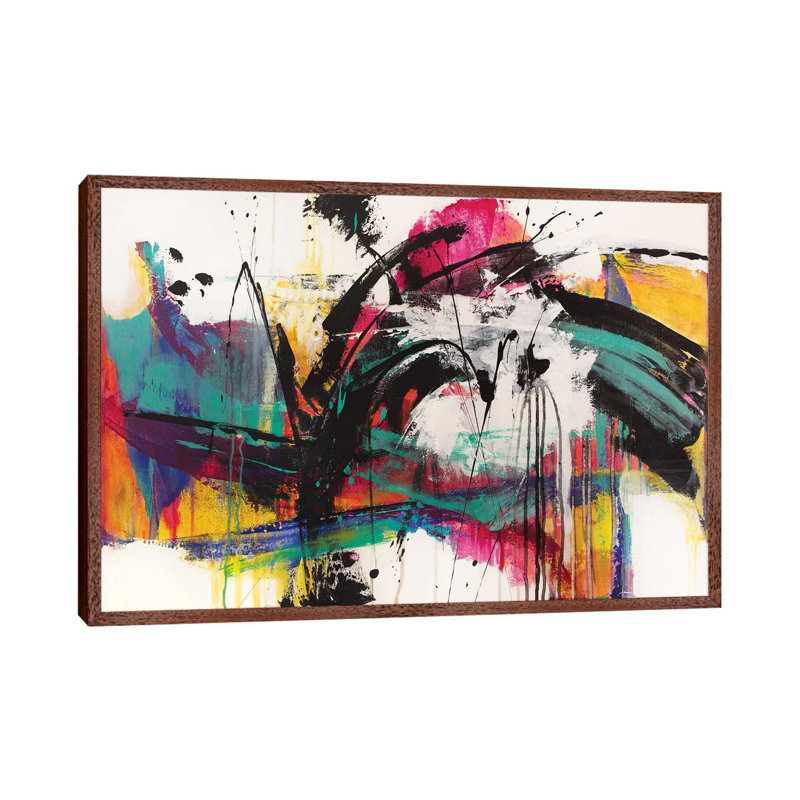 Mardi Gras by Jude Remedios - Painting on Canvas, 66.04cm H x 101.6cm W x 3.81cm D, Classic Brown Wood Framed
