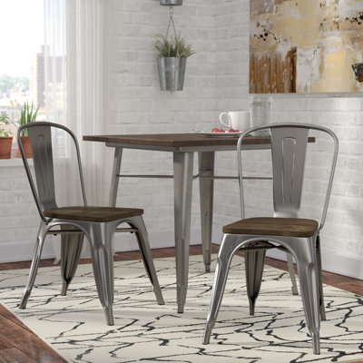 41.91cm H Slat Back Stacking Side Chair