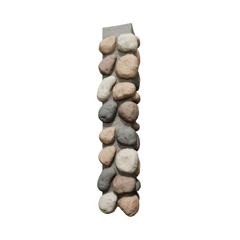 Coin extérieur pour panneaux de parement en faux roche EverStone, l 10 po x P 11 po x H 48 po, mélange de galets, Pebble Mix