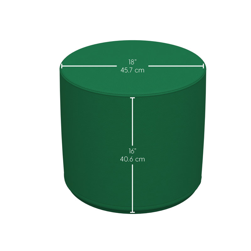 SoftScape Round Ottoman, Green/Yellow