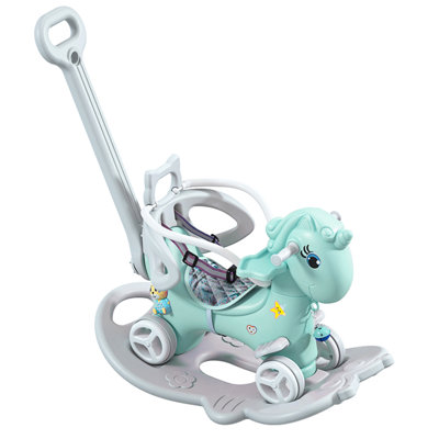 Blue 'Rocking Horse - Vélo d'équilibre avec siège souple, poignée et planche -