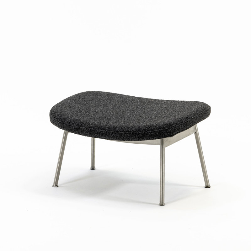 Ella Ottoman, Slate Rayon/Viscose, Stainless Steel