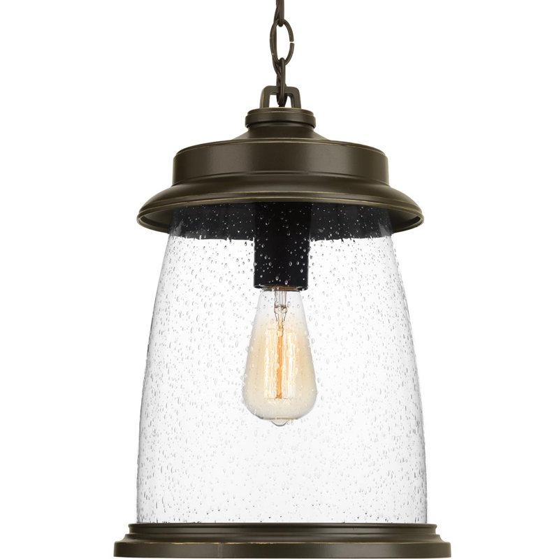Kirklin 1 - Bulb 15.5" H Outdoor Hanging Lantern, Bronze antique