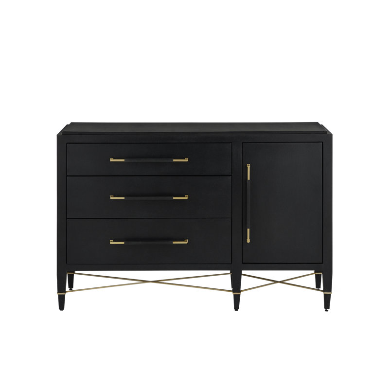 Verona Solid Wood Accent Cabinet, Black
