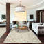 Hera Geometric Handmade Leather Ivory/Gold Area Rug-330869730-400339952