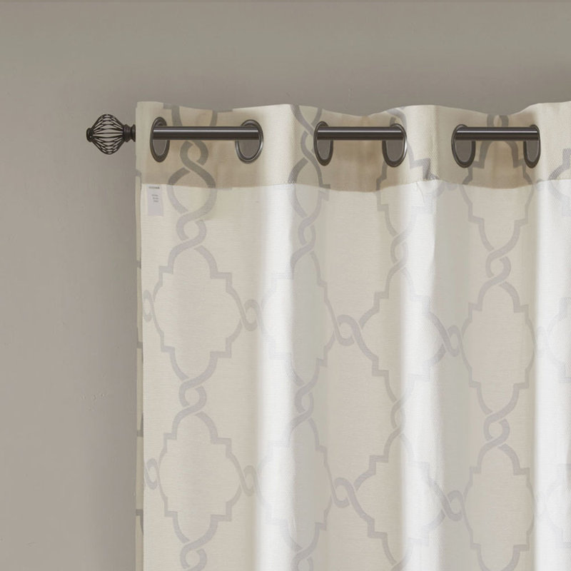 Buzzell Single Curtain Panel, Beige/Gray