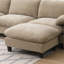 Canapé modulaire, canapé modulaire de 140 po en forme de U avec coussin de siège extra large de 31,5 po, chargeur USB et de type C, support pour téléphone et 2 poches de rangement latérales, repose-pieds à mouvement libre, chenille rayée
