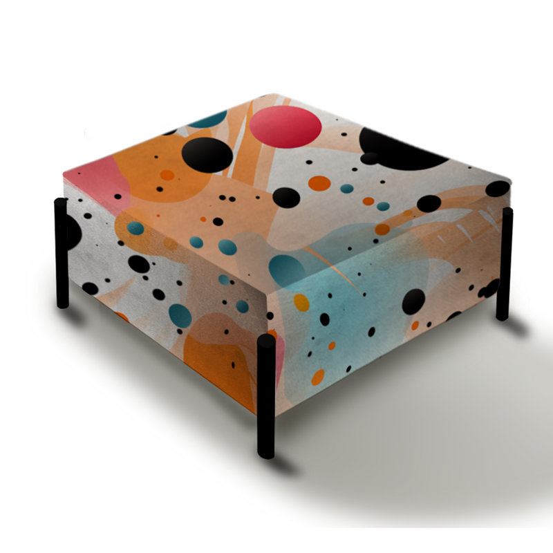 Modern Fusion Motif à pois I - Grand repose-pieds carré à pois
