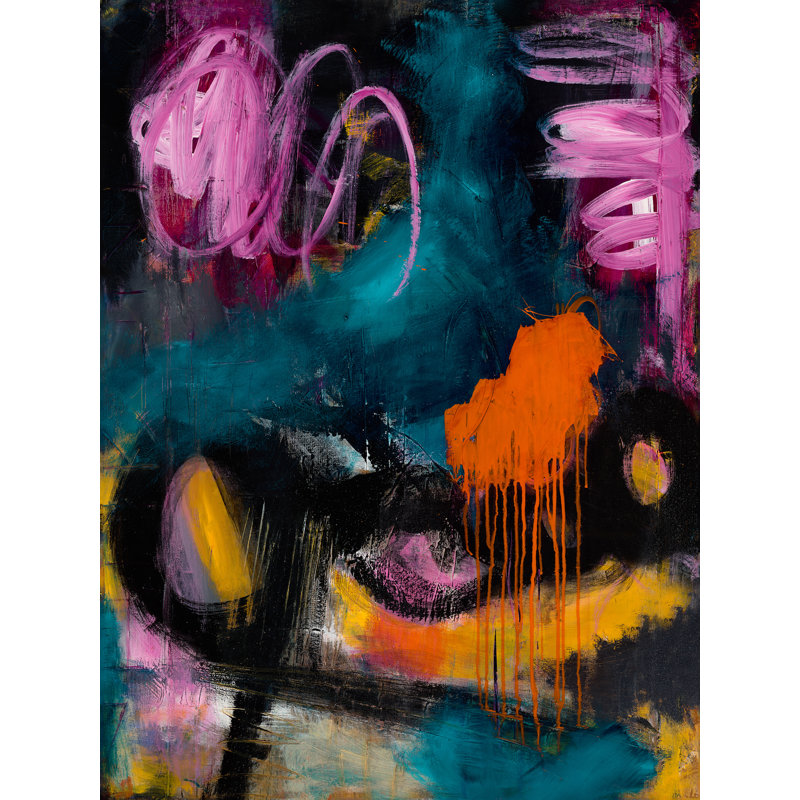 «In Living Color» par Ann Golumbuk - impression, Image au pinceau gel, H 32 po x l 24 po x P 1,5 po