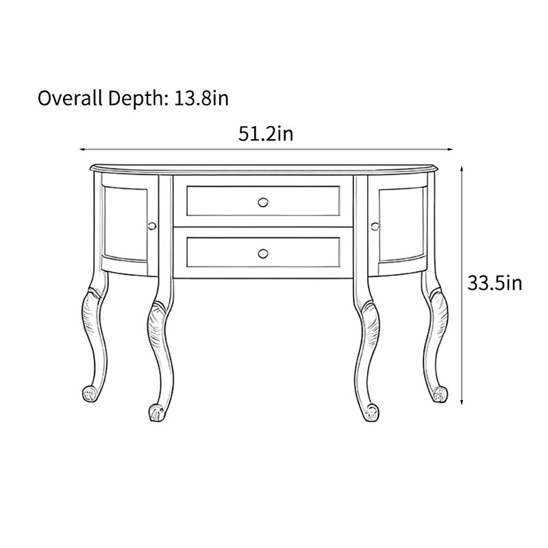 Console de style européen de luxe rétro, Ivoire ivoire