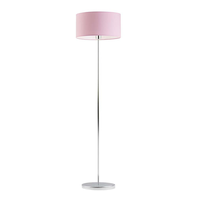 Askel 156cm Traditional Floor Lamp, Chrome, Light Pink