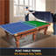 Plateau de table de tennis de table pliable et portatif de taille moyenne 8 pieds bleu pour jeux d'intérieur-120893802-120893804