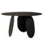 Table de salle à manger Cid Axen, plateau en verre martelé gris 53 po, fer noir