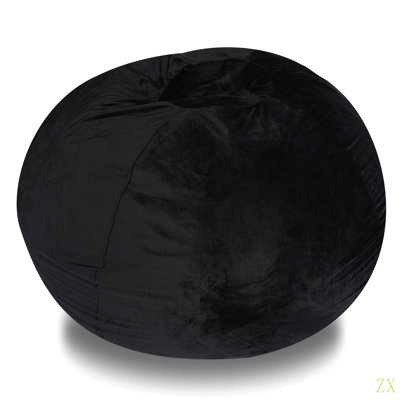 Fauteuil à billes en velours, fauteuil de plancher en peluche de 4 pieds pour enfants et adultes avec housse lavable, fauteuil de détente avec tissu extensible, fauteuil de chambre confortable, rembourré de mousse à mémoire de forme.