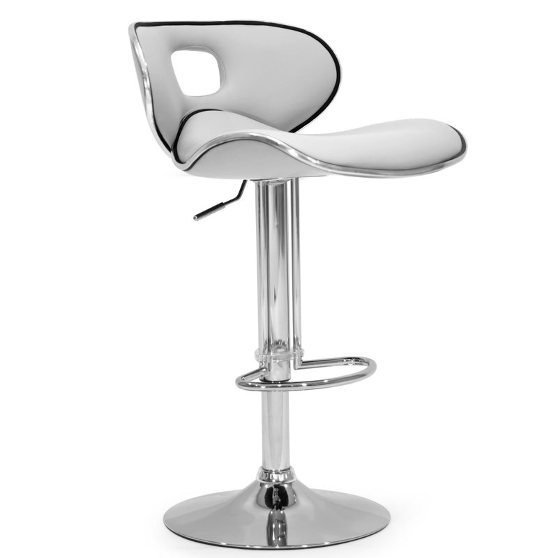Tabouret tournant à hauteur réglable Kaylem, Blanc