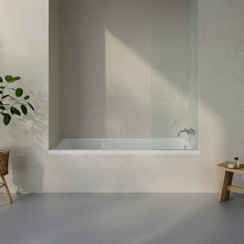 Voltaire 72 X 36 Right Drain Soaking Alcove Bathtub In Glossy White, Right