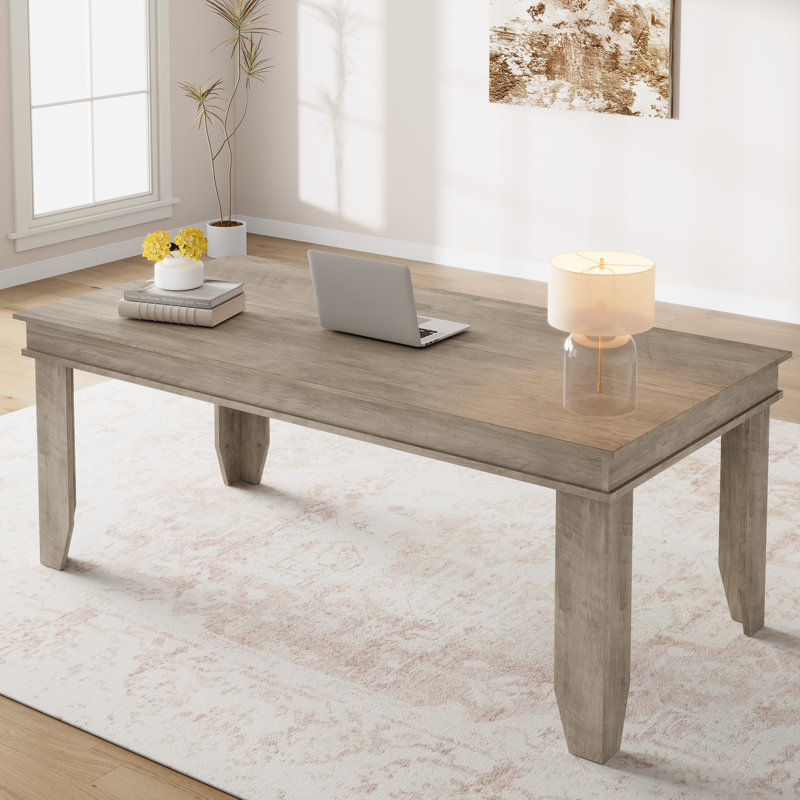 Table de salle à manger de 71 pouces en bois rustique pour 6 à 8 personnes, grande table de cuisine rectangulaire pour salle à manger, bureau personnel, salon, gris